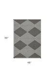 4' X 6' Gray and Ivory Geometric Area Rug - Homeroots - Flyclothing LLC