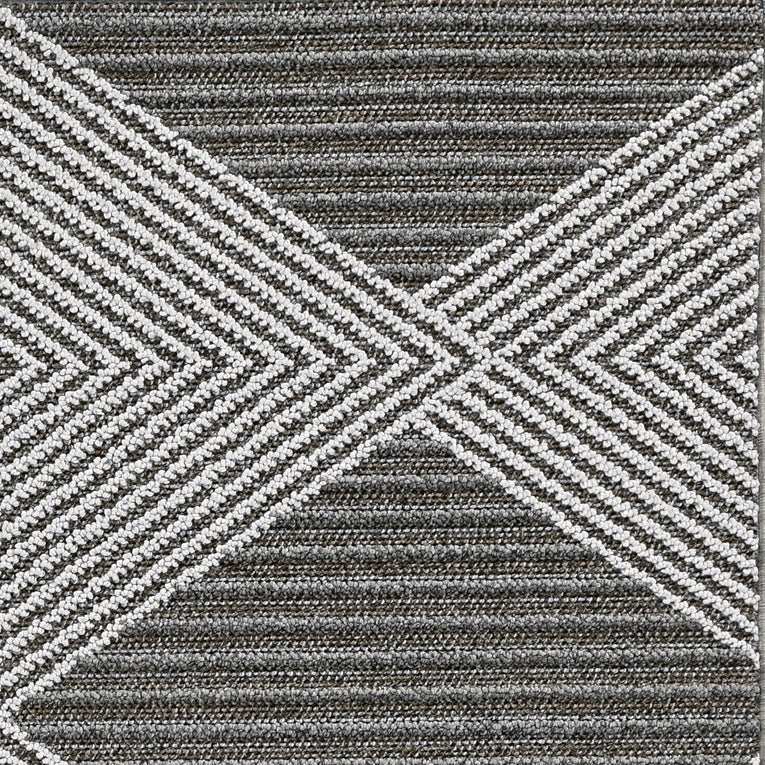 4' X 6' Gray and Ivory Geometric Area Rug - Homeroots - Flyclothing LLC
