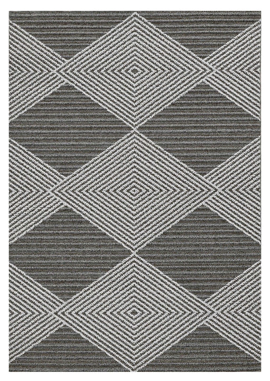 4' X 6' Gray and Ivory Geometric Area Rug - Homeroots - Flyclothing LLC