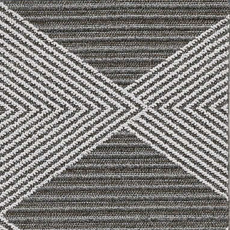 8' X 10' Gray and Ivory Geometric Area Rug - Homeroots - Flyclothing LLC