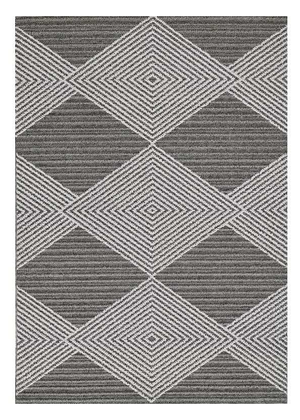 8' X 10' Gray and Ivory Geometric Area Rug - Homeroots - Flyclothing LLC