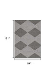 8' X 10' Gray and Ivory Geometric Area Rug - Homeroots - Flyclothing LLC