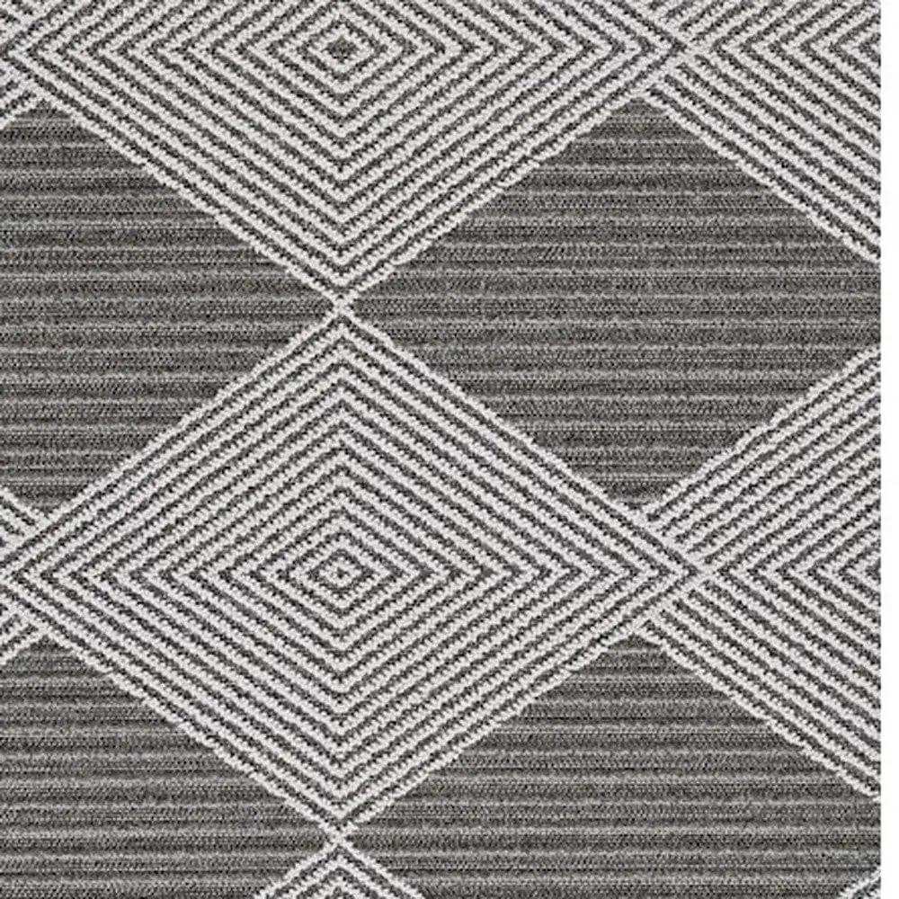 8' X 10' Gray and Ivory Geometric Area Rug - Homeroots - Flyclothing LLC