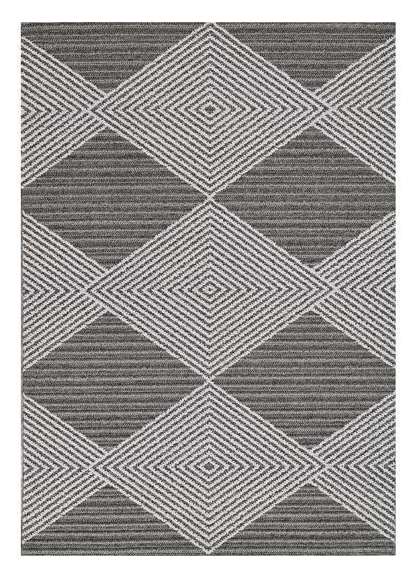 10' X 13' Gray and Ivory Geometric Area Rug - Homeroots - Flyclothing LLC