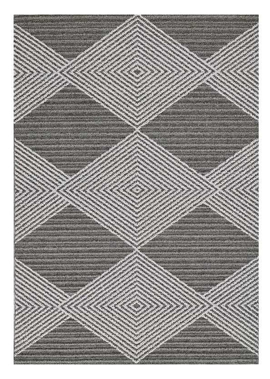 10' X 13' Gray and Ivory Geometric Area Rug - Homeroots - Flyclothing LLC