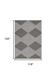 10' X 13' Gray and Ivory Geometric Area Rug - Homeroots - Flyclothing LLC