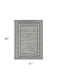 2' X 8' Grey Bordered Runner Rug - Homeroots - Flyclothing LLC