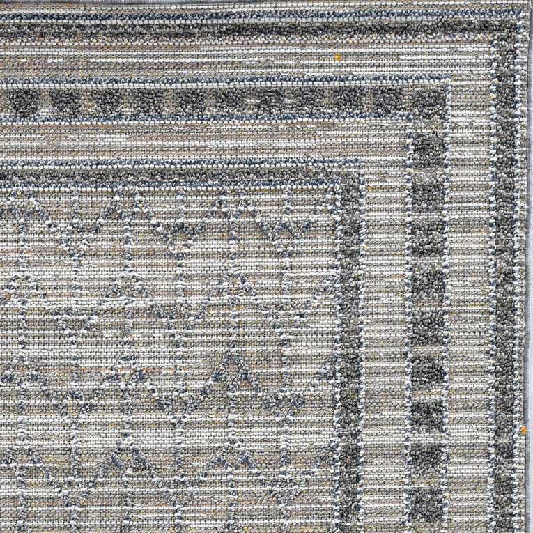 2' X 8' Grey Bordered Runner Rug - Homeroots - Flyclothing LLC