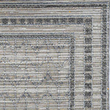 2' X 8' Grey Bordered Runner Rug - Homeroots - Flyclothing LLC
