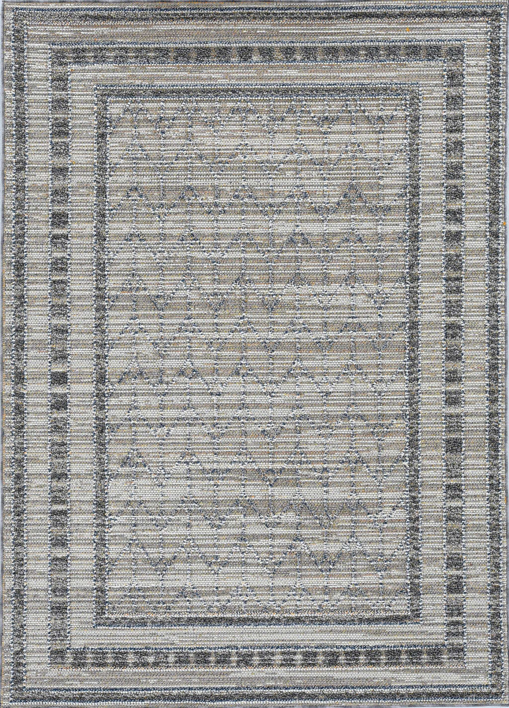 8' X 10' Gray Striped Indoor Outdoor Area Rug - Homeroots - Flyclothing LLC