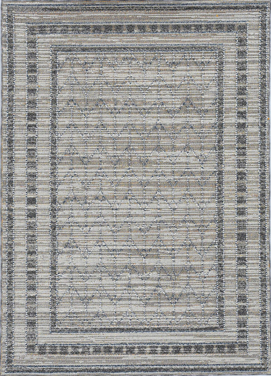 8' X 10' Gray Striped Indoor Outdoor Area Rug - Homeroots - Flyclothing LLC