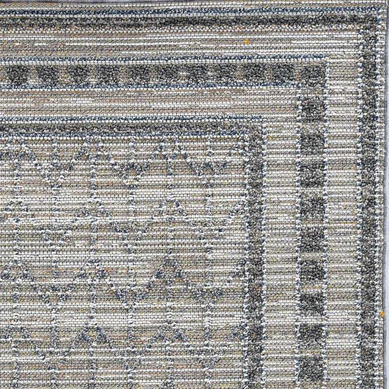 8' X 10' Gray Striped Indoor Outdoor Area Rug - Homeroots - Flyclothing LLC