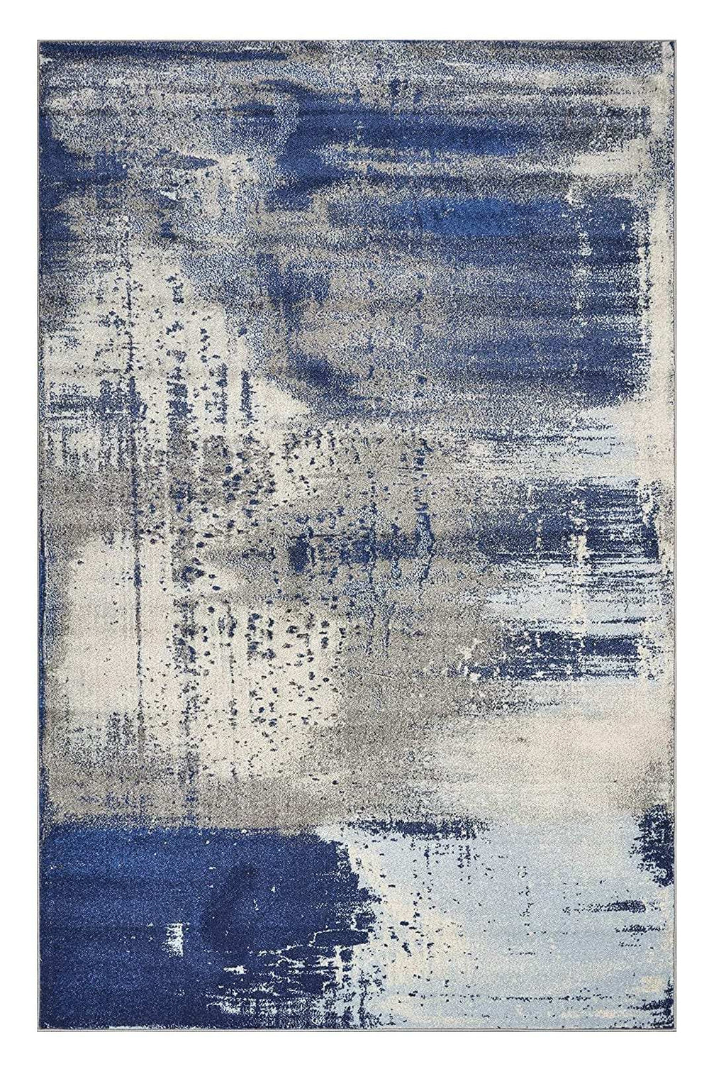 7' X 10' Ice Blue Machine Woven Abstract Indoor Area Rug - Homeroots - Flyclothing LLC