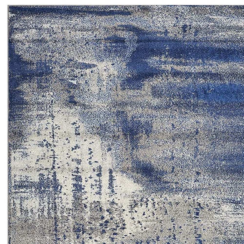 7' X 10' Ice Blue Machine Woven Abstract Indoor Area Rug - Homeroots - Flyclothing LLC