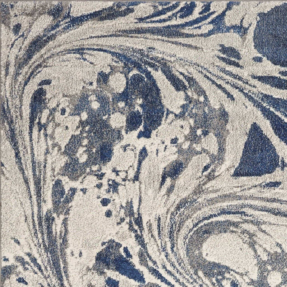 5' X 8' Grey Blue Machine Woven Marble Indoor Area Rug - Homeroots - Flyclothing LLC