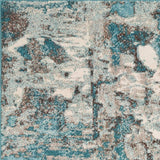 5' X 8' Ivory Teal Machine Woven Abstract Indoor Area Rug - Homeroots - Flyclothing LLC