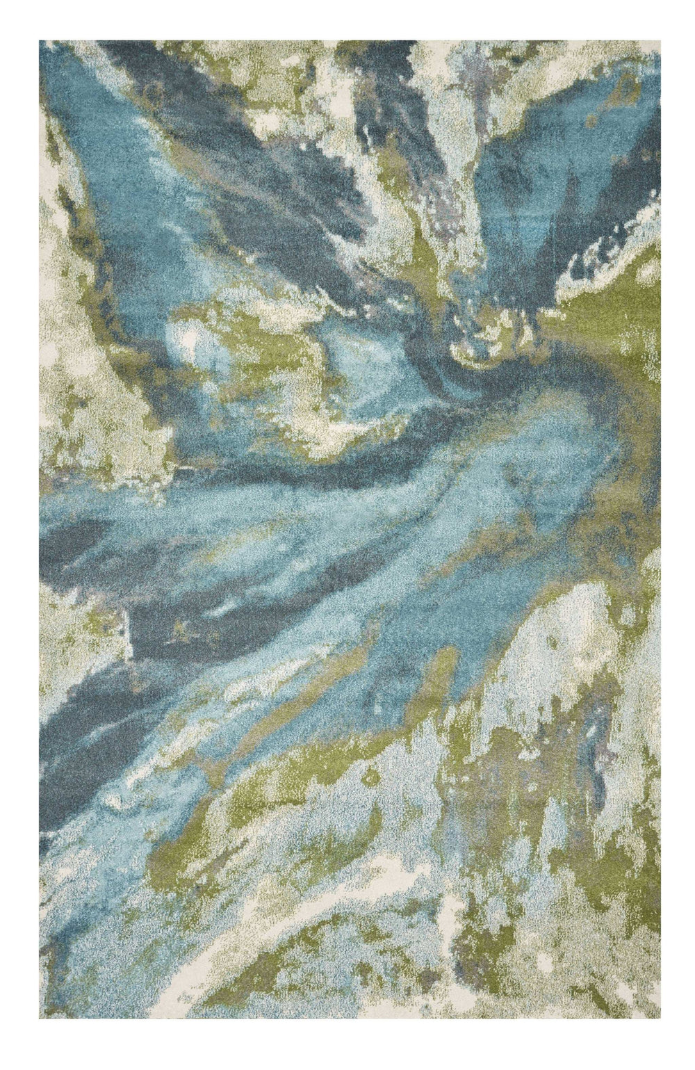 3' X 5' Teal Abstract Splashes Area Rug - Homeroots - Flyclothing LLC