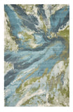 3' X 5' Teal Abstract Splashes Area Rug - Homeroots - Flyclothing LLC