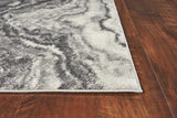 3' X 5' Ivory Grey Machine Woven Marble Indoor Area Rug - Homeroots - Flyclothing LLC