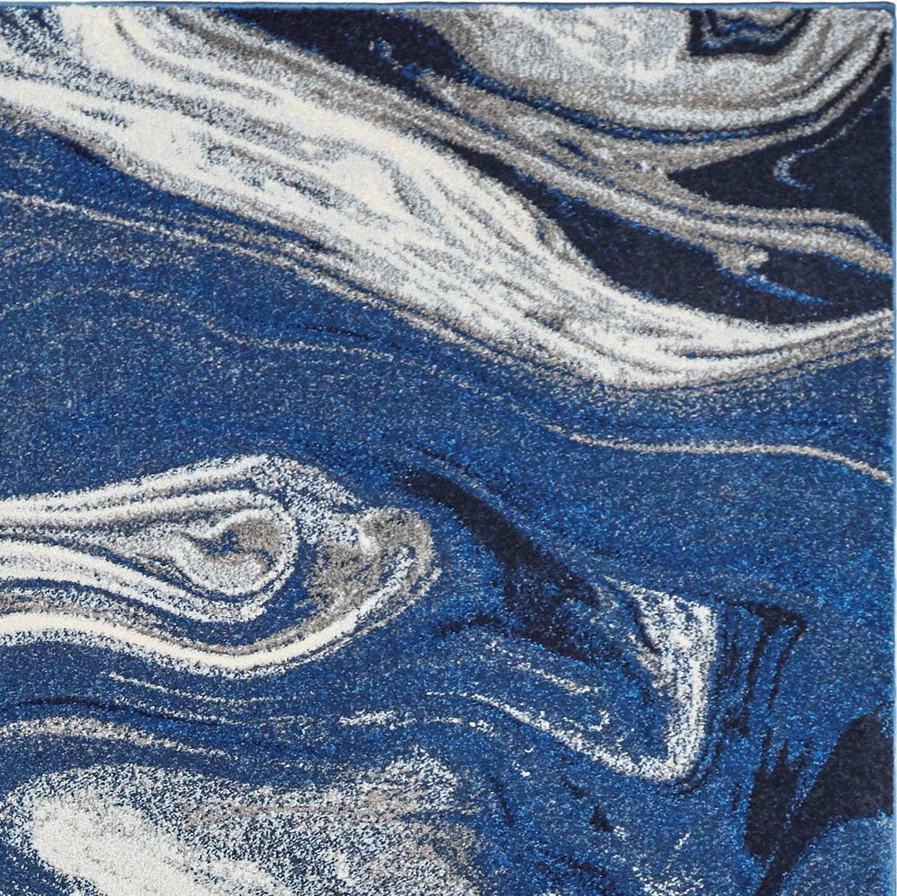3' X 5' Blue Abstract Waves Area Rug - Homeroots - Flyclothing LLC