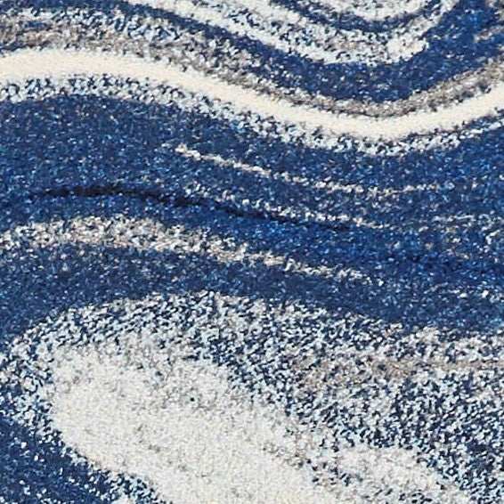 3' X 5' Blue Abstract Waves Area Rug - Homeroots - Flyclothing LLC