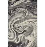3' X 5' Grey Black Machine Woven Marble Indoor Area Rug - Homeroots - Flyclothing LLC