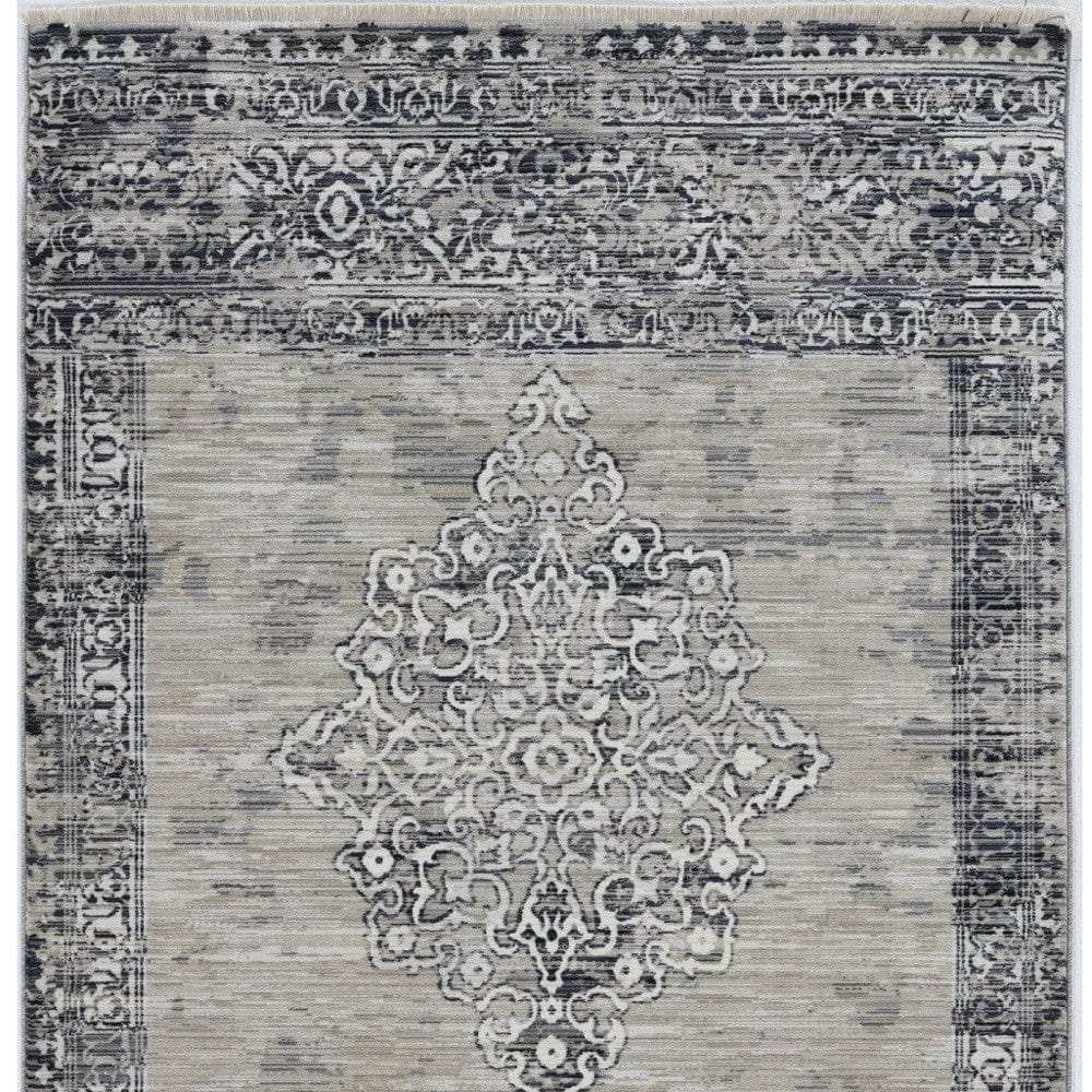 8' X 10' Sand And Charcoal Diamond Area Rug - Homeroots - Flyclothing LLC