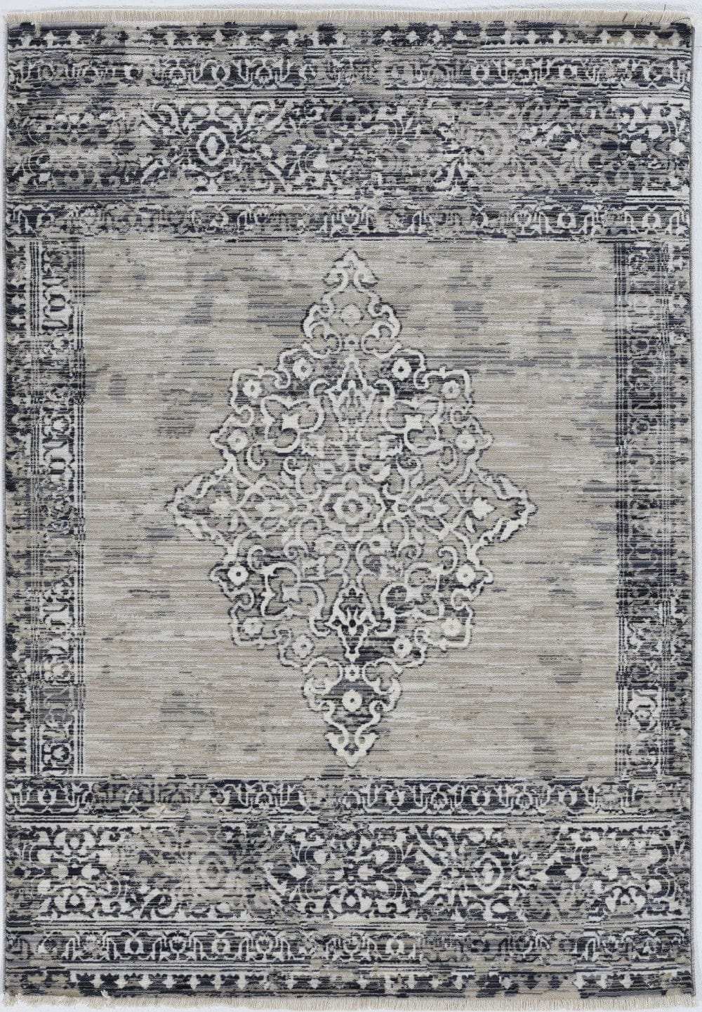 8' X 10' Sand And Charcoal Diamond Area Rug - Homeroots - Flyclothing LLC