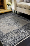 9' X 12' Charcoal and Gray Medallion Area Rug - Homeroots - Flyclothing LLC