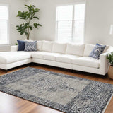 9' X 12' Charcoal and Gray Medallion Area Rug - Homeroots - Flyclothing LLC
