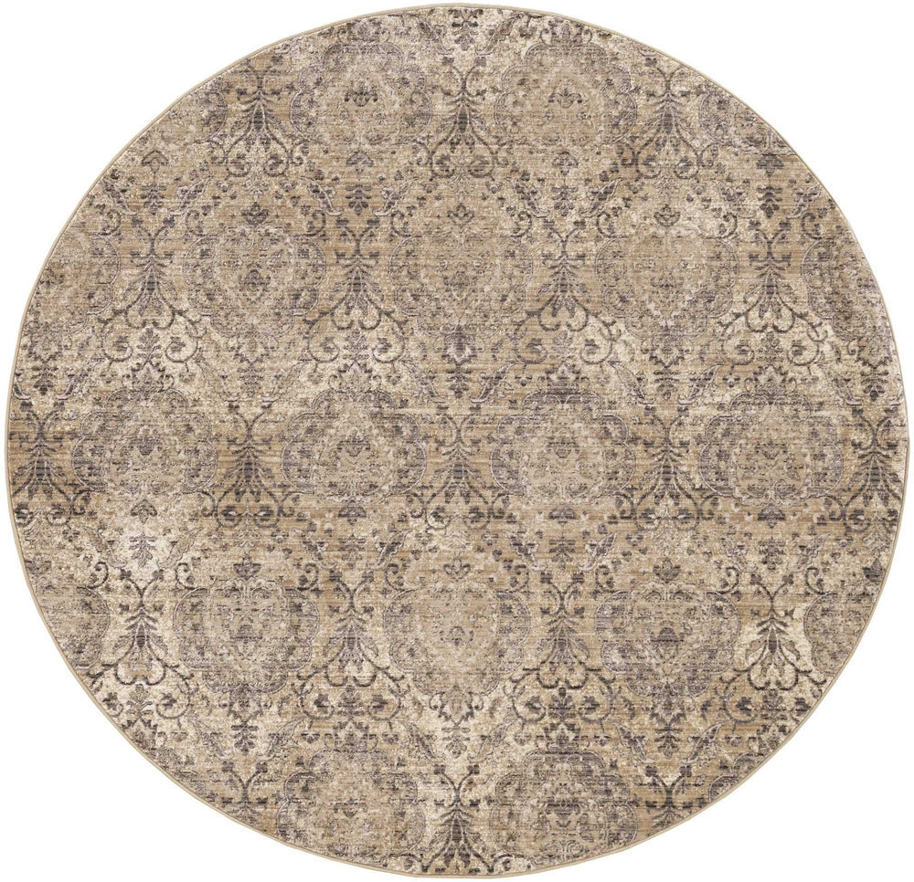 7' Gray Damask Area Rug - Homeroots - Flyclothing LLC
