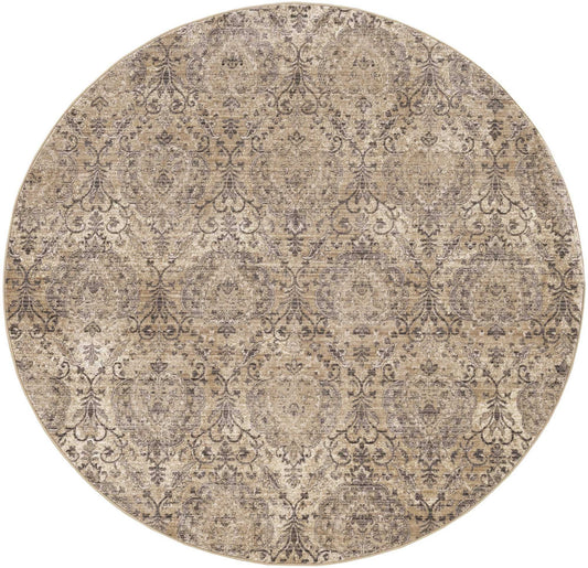 7' Gray Damask Area Rug - Homeroots - Flyclothing LLC