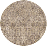 7' Gray Damask Area Rug - Homeroots - Flyclothing LLC