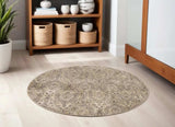 7' Gray Damask Area Rug - Homeroots - Flyclothing LLC