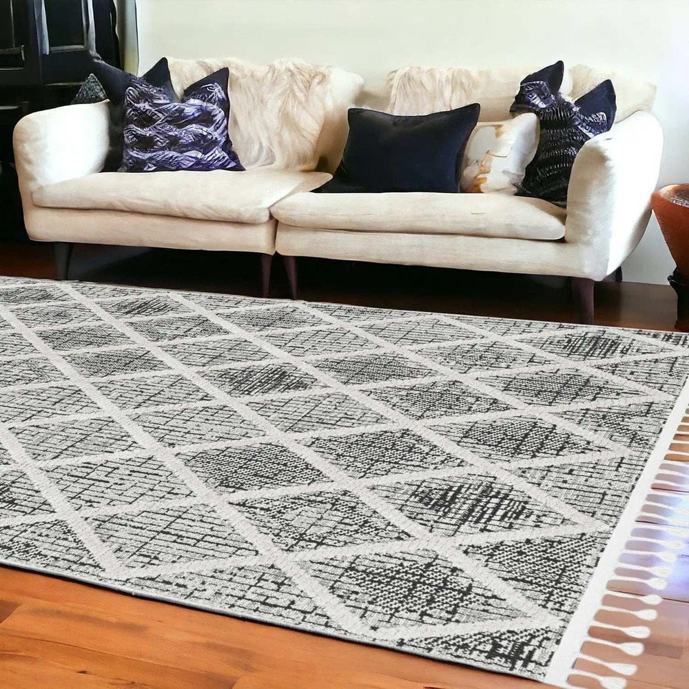 12' X 15' Charcoal Geometric Area Rug - Homeroots - Flyclothing LLC