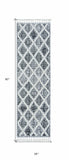 8' Runner Charcoal Geometric Runner Rug - Homeroots - Flyclothing LLC