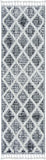 8' Runner Charcoal Geometric Runner Rug - Homeroots - Flyclothing LLC