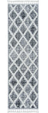 8' Runner Charcoal Geometric Runner Rug - Homeroots - Flyclothing LLC