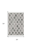 3' X 5' Charcoal Geometric Area Rug - Homeroots - Flyclothing LLC