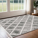 3' X 5' Charcoal Geometric Area Rug - Homeroots - Flyclothing LLC