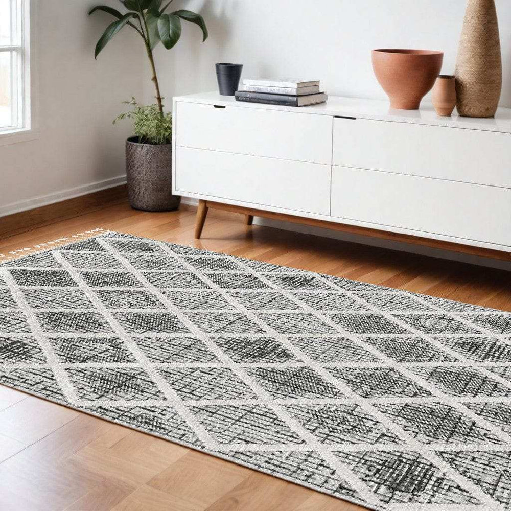 105 X 156 Charcoal Polyester Rug - Homeroots - Flyclothing LLC