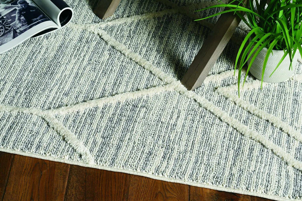 12' X 15' Gray and Ivory Geometric Area Rug - Homeroots - Flyclothing LLC