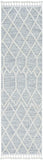 8' Gray and Ivory Abstract Runner Rug - Homeroots - Flyclothing LLC