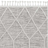 8' Gray and Ivory Abstract Runner Rug - Homeroots - Flyclothing LLC