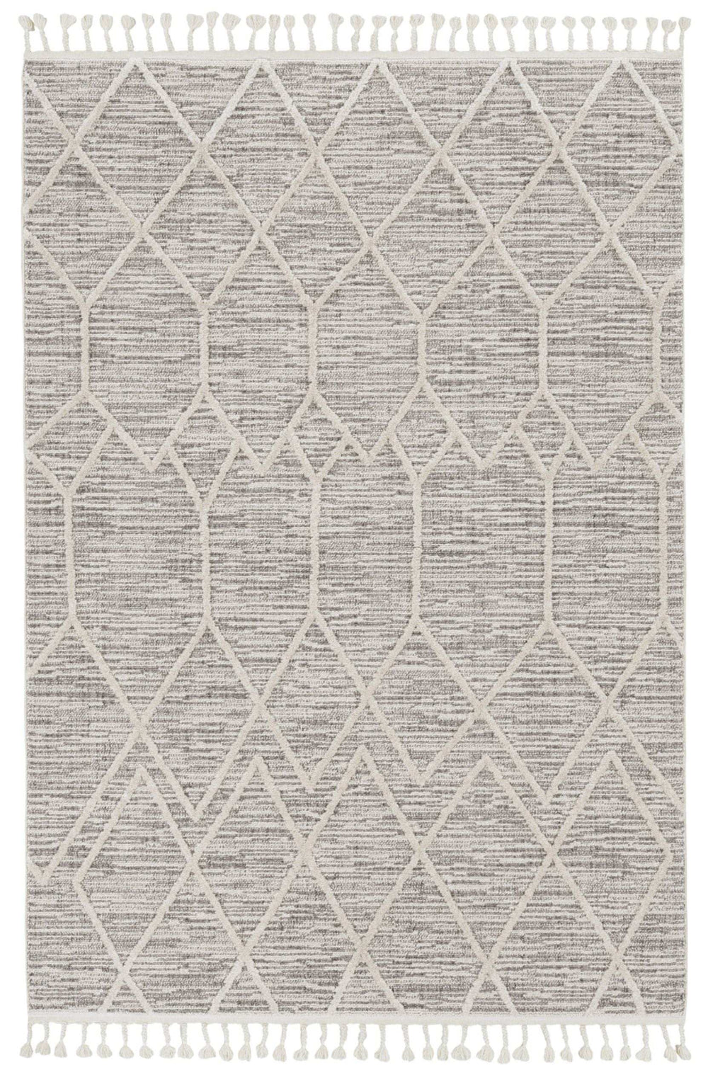 5' X 8' Gray and Ivory Abstract Area Rug - Homeroots - Flyclothing LLC