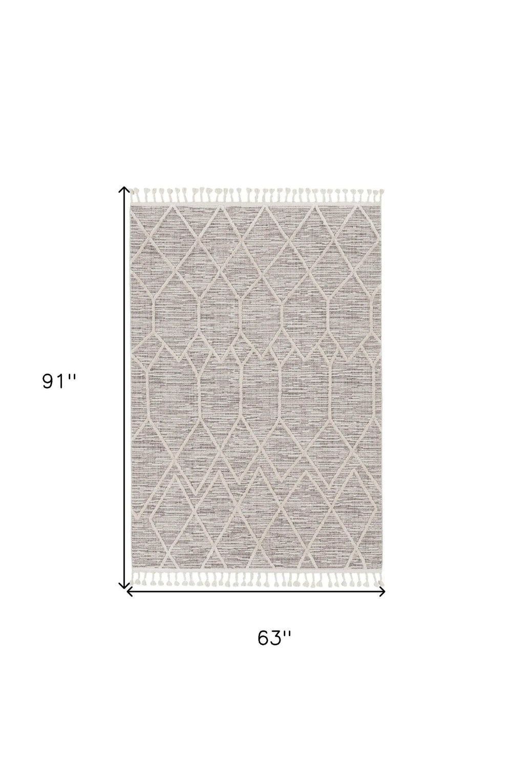 5' X 8' Gray and Ivory Abstract Area Rug - Homeroots - Flyclothing LLC