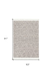 5' X 8' Gray and Ivory Abstract Area Rug - Homeroots - Flyclothing LLC