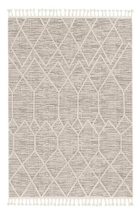 8' X 11' Ivory Grey Machine Woven Geometric Indoor Area Rug - Homeroots - Flyclothing LLC