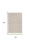 8' X 11' Ivory Grey Machine Woven Geometric Indoor Area Rug - Homeroots - Flyclothing LLC