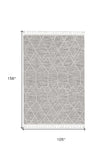 9' X 13' Ivory Grey Machine Woven Geometric Indoor Area Rug - Homeroots - Flyclothing LLC